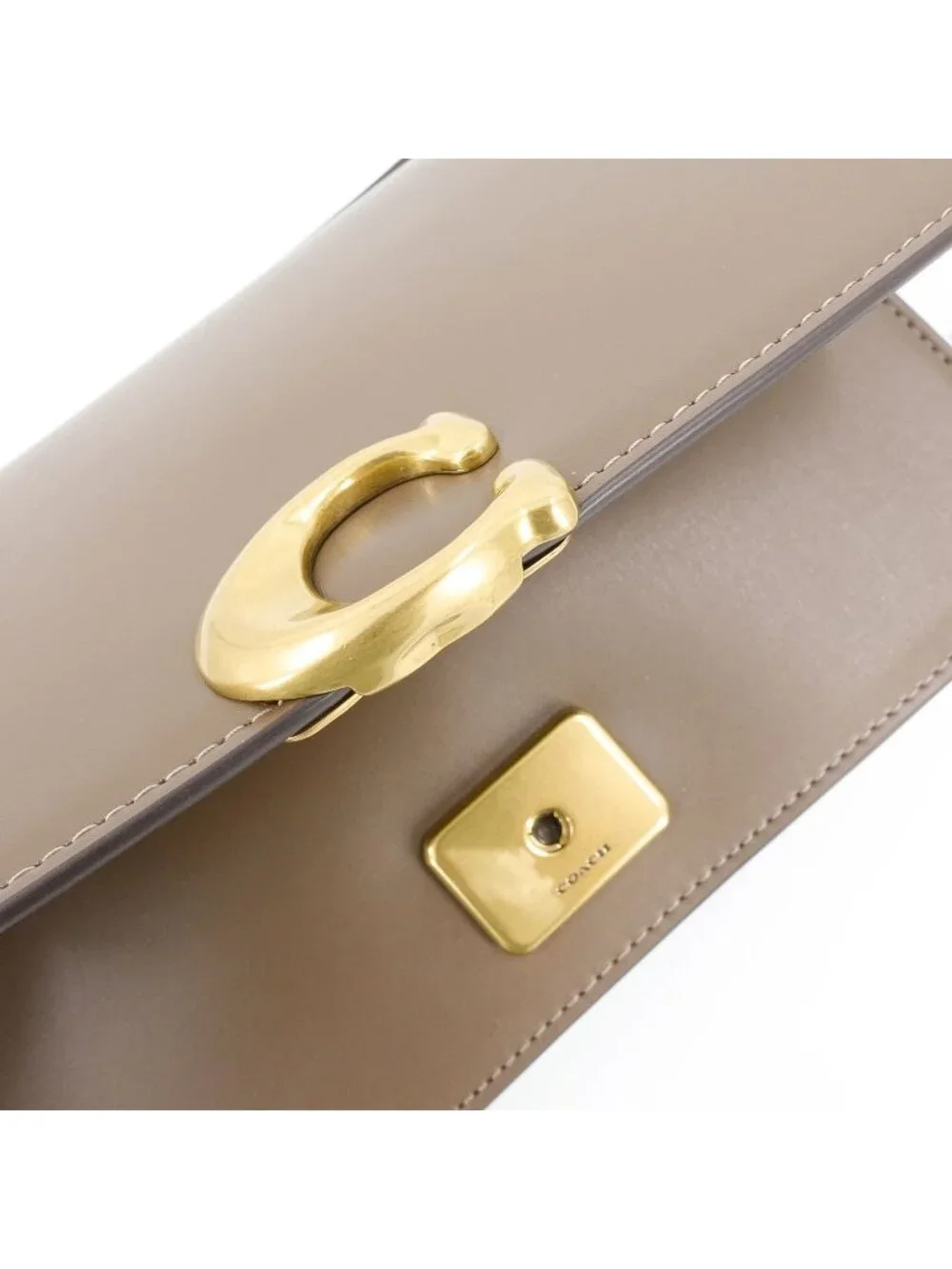 Coach Bandit Leather Shoulder Bag Dark Stone Gray OS
